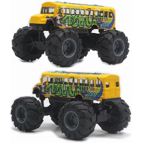 Skolebus Monstertrucks Trykstøbt 1:43 Gul Legetøjsbiler Modeller Metal Træk Tilbage Legetøj til Børn