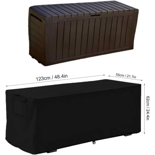 Vandtæt Beskyttelse til Udendørs Opbevaringsboks - UV-beskyttelse - 123x62x55cm - Sort