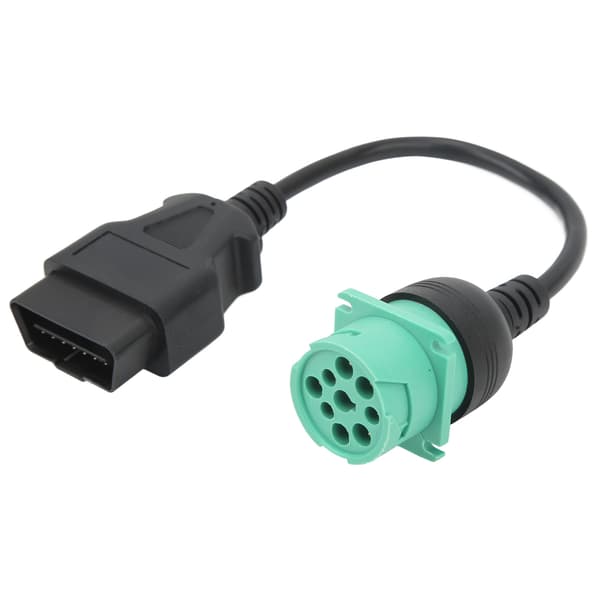 OBD2 Lastbilsdiagnosekabeladapter 9-bens han til 16-bens hun-stik Erstatning for Cummins Dieselmotor