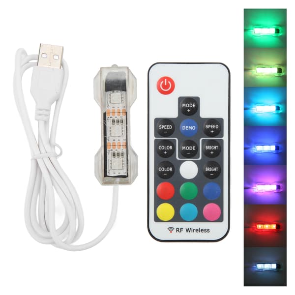 Remote Control LED Aquarium Lamp for Small Medium Aquariums Hexagon Square Blocks White Line