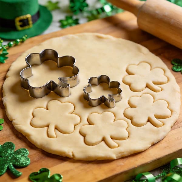 St. Patrick's Day metallkakeformsett - Kløverform i rustfritt stål for vårfestdekorasjon eller baking (6-delt sett)