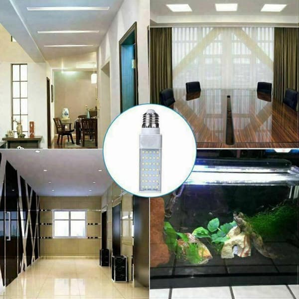 2x Fishpod Hvit Plante Akvarium 7w Voksende Lys Led Tank Fisk Korall Pære E27 Lampe