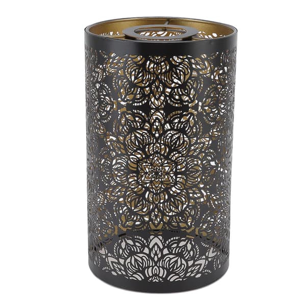 Metal Lampshade with Perforated Engraving, Cylindrical, Circular Pattern, E27 E26, Detachable, Decorative, Bedside Lamp