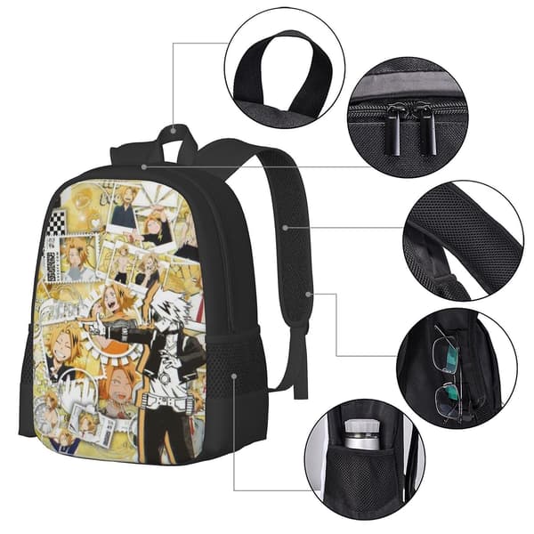 My Hero Academia Denki Kaminari Backpack, Multifunctional Travel Backpack Laptop Backpack Lightweight Casual Backpack School Bag