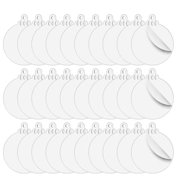 30 Pieces White Christmas Plates - Round 2, Christmas Tree Pendant