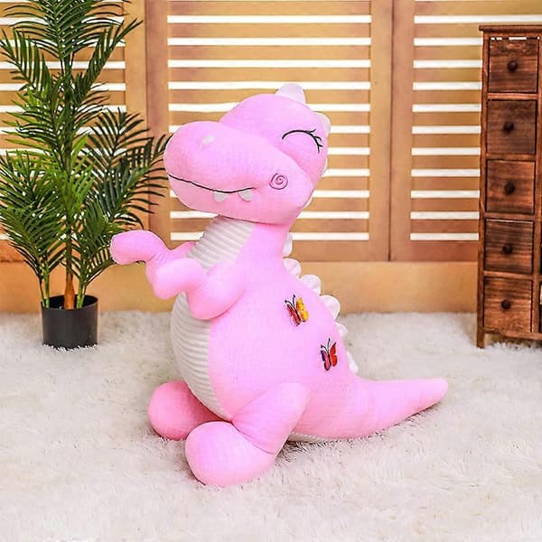 Kramgo Rosa T-Rex Plysdukke: Perfekt til Drenge og Piger, 50 cm