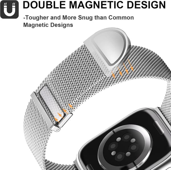 Silver Straps Kompatibel med Apple Watch-rem 41mm 40mm 38mm