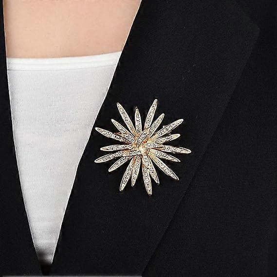 Brochenåle til kvinder, guldfarvede østrigske rhinestone krystal brochenåle smykker (guld)