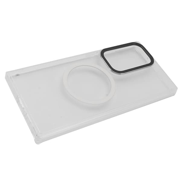 S23 Ultra Transparent Case: Magnetic Suction, Metal Camera Ring, Durable Protection