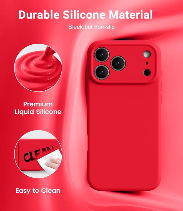 Ultratynt MagSafe-cover til iPhone 17 Pro Max - Blød silikone & Stødsikkert[JUN] iPhone 17 Pro Max Rouge iPhone 17 Pro Max Rouge