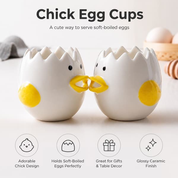 Keramisk eggeutskiller, kyllingformet, eggeplommeseparator, kjøkkendings