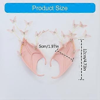 Pointed Elf Ears, Butterfly Elf Ears, Alien Ears, Elf Ears, Cosplay Ears (Pearl with Diamonds)