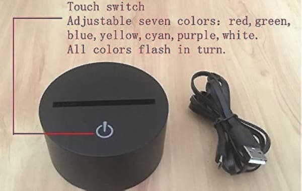 3D Jeg elsker dig tegnsprog natlampe touch bord skrivebord optisk illusion lamper 7 farver Ch