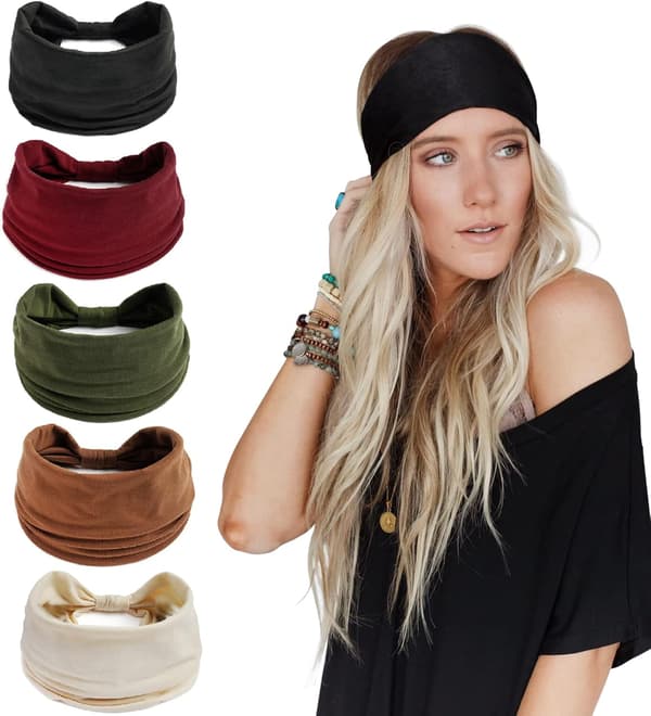 Boho Hårbånd til Kvinder, Brede Hårbånd til Kvinder Yoga Blomst