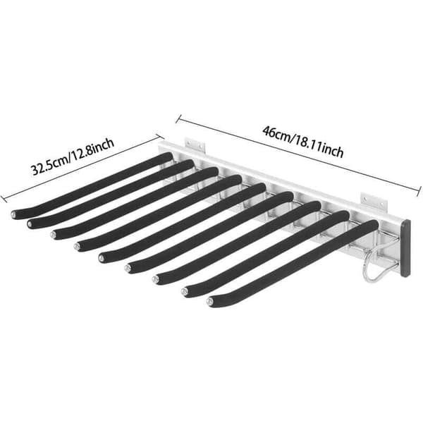Adjustable Pull-Out Stainless Steel Trouser Hanger with 9 Hooks - Non-Slip for Jeans and Trousers