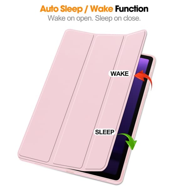 Etui til Samsung Galaxy Tab S9/S9 FE 2023 Ensfarget beskyttelsesetui rosa