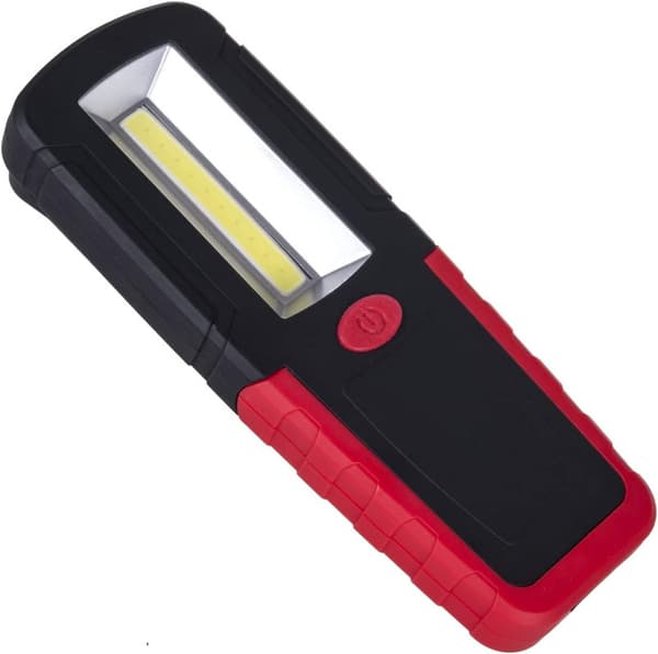 Bærbar genopladelig håndværks-LED-lampe, 3W, sort/rød