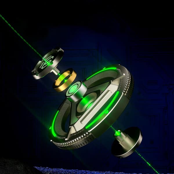 Hurtig og lydløs farverig lysende, cool fidget spinner, til angst og stressreduktion (blå)
