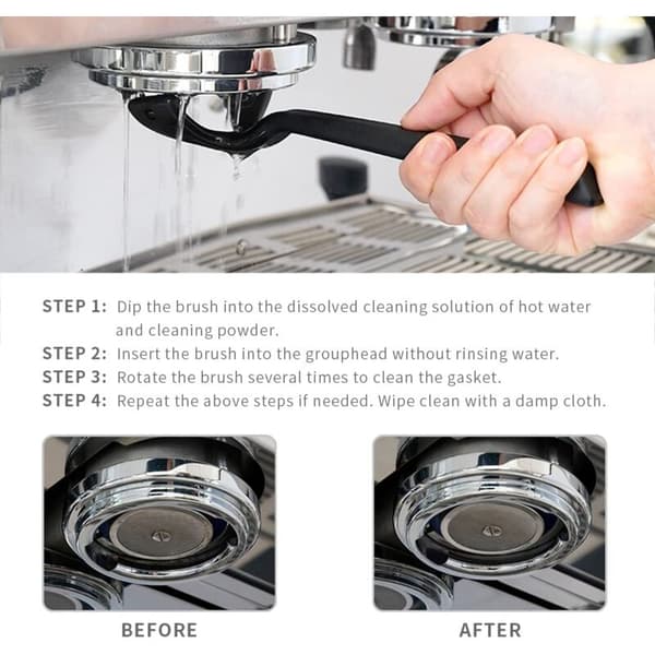 Coffee Machine Cleaning Brush Group Head Brush with 360° Nylon Bristles Plus Detachable Cleaning Brushes