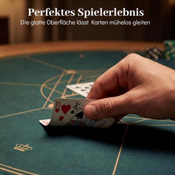 Round Poker Mat, Non-Slip, Foldable, 100 cm, 8 Players