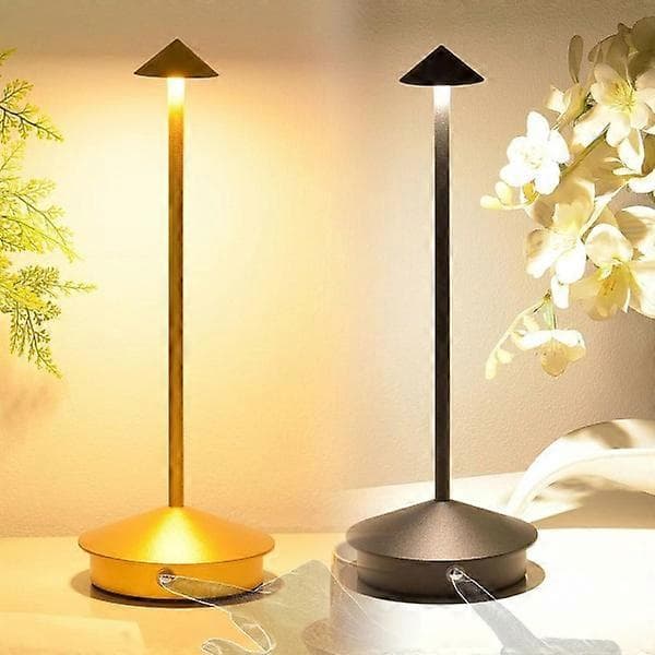 Dimmable LED-bordslampa i aluminium, IP54-skydd, inomhus-/utomhusbruk, pluggladdningsbas, H29cm