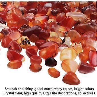 Natural Crushed Agate Stone Vase Crystal Ornament 9-12MM (Red Agate) 3pcs (9MM)