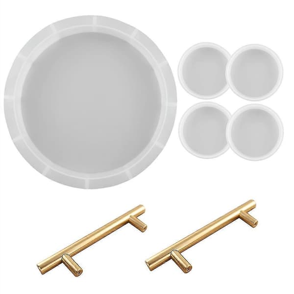 1 sæt DIY Epoxyharpiks Er Form Rund Bakke Silikoneform Med S Hjem R Tilbehør