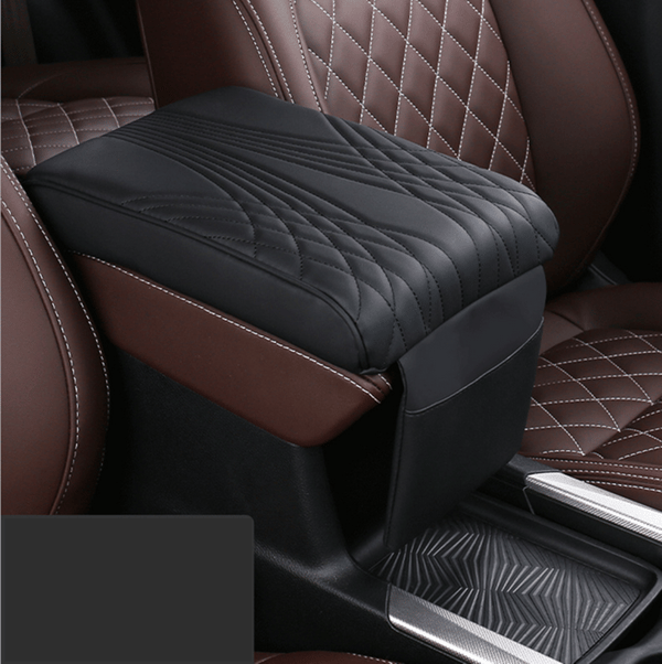 Bilarmrestkudde Center Console Box Cover Mat För Interiör Tillbehör PU Läder