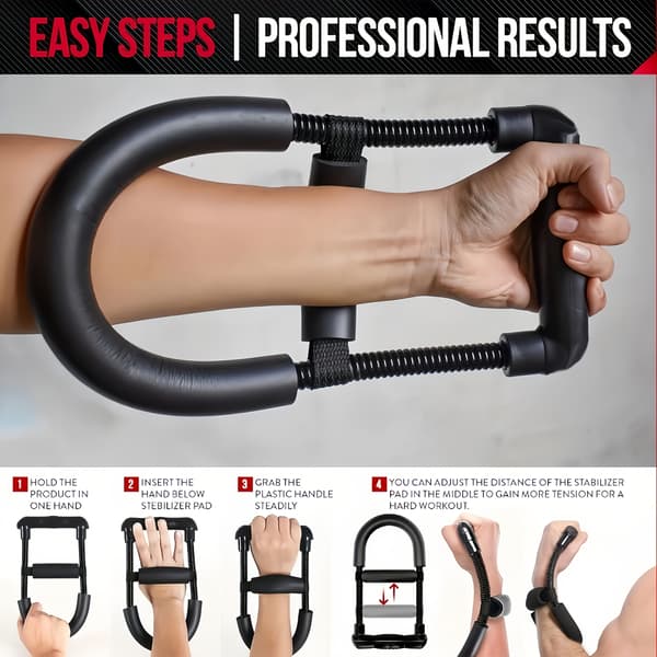 Adjustable Forearm Trainer - Adjustable Hand Grip Strengthener Black 1 pc