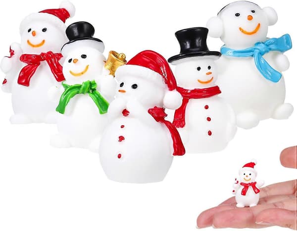 5 Mini Snemand Figurer til Julehåndværk og DIY Indretning-FX-
