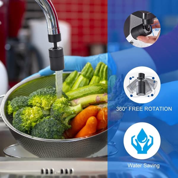 Kranlufter Kran Spray Universell Kjøkkenkranlufter 360° Rotasjon Svingbar Kran Spray Justerbar Lengde