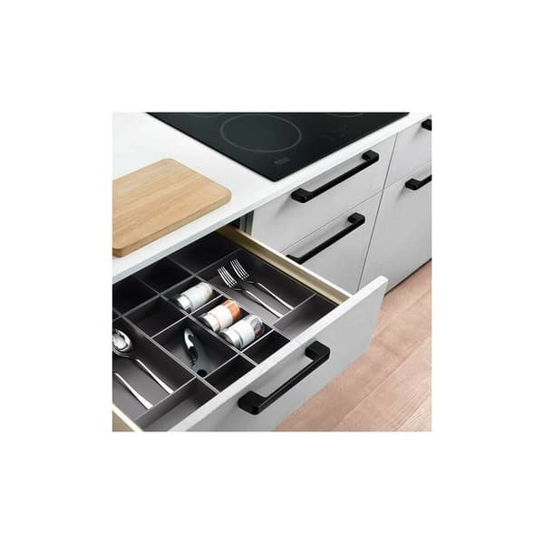 128 mm Kitchen Handles, 10 Black Kitchen Handles for Door, Drawer, Cabinet (with Screws)