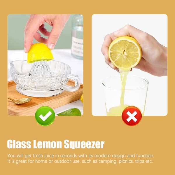 Citronpresser i glas, citruspresser, manuel presser til juice