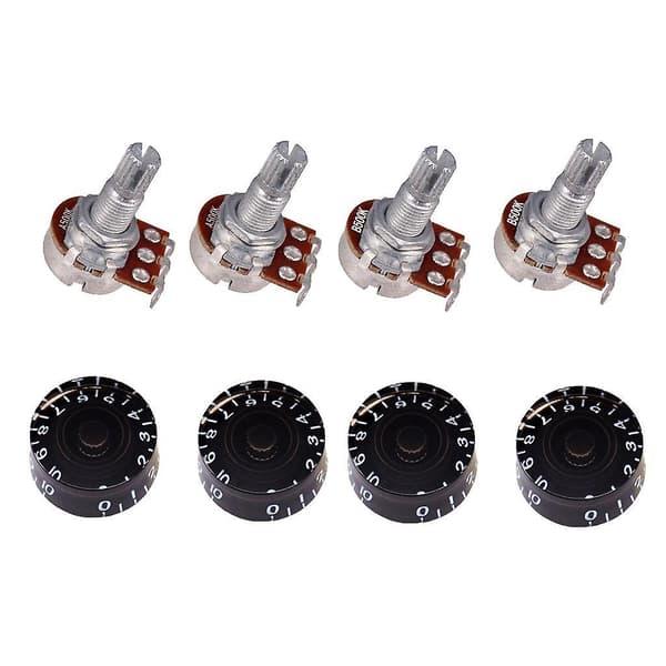 Guitar Hastighedskontrol Knapper og 18mm Lang Aksel Potentiometer 500K Sort