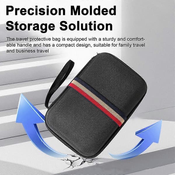 Waterproof Storage Bag with Mesh Pocket Zipper Large Capacity Shockproof Impact Resistant Game Console Storage Bag