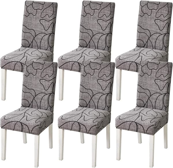 Stretchiga Stolsöverdrag 6-pack, Tvättbara Överdrag för Matsalsstolar, Hotell & Evenemangs Användning[JUN]