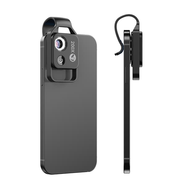 Portable Microscope for Phone 200X Pocket Microscope for Kids to Explore the Micro World with LED Light (Black)
