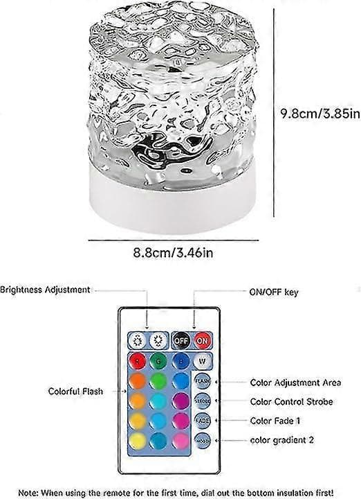 Rotating Water Ripple Night Light Projector - Romantic LED Atmosphere Lamp