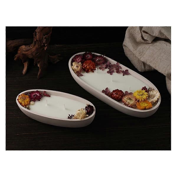 2 ST Lysglas Silikoneform Oval Cement Gips Blomsterpotteform Beton Vokskasse Lysbakkeform