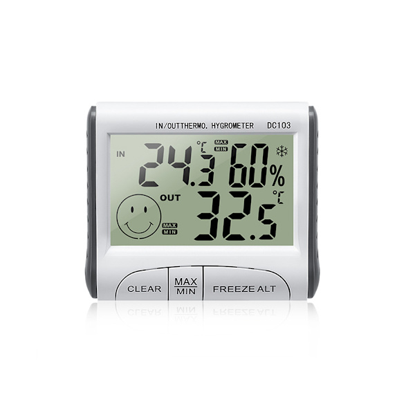 Digitalt termometer Hygrometer - Hvid Svart