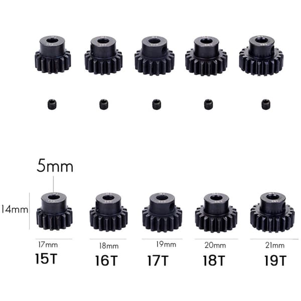 M1 5mm 11T Sort Stål Metal Gear Motor Gear til 1/10 Rc Modelbil
