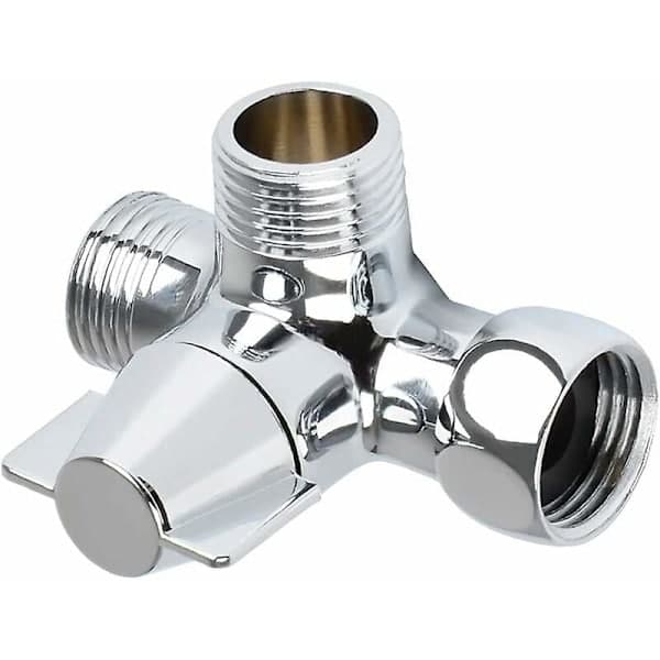 Solid messing 3-veis ventil, 3-veis omkoblingsventil, 3-veis dusjventil, G1/2 \" T-adapterventil, for dusj, hånddusj og omkoblingsdusj-FY-
