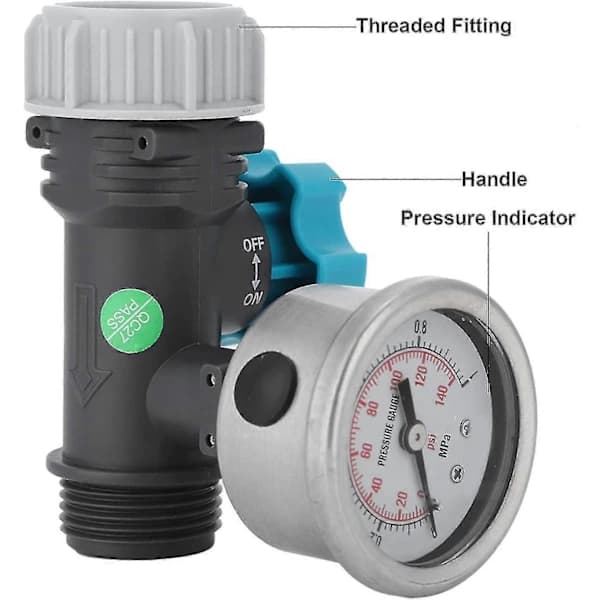 G3/4 tommer justerbar vanntrykksregulator med trykkmåler drivhus hagevanningskontroll