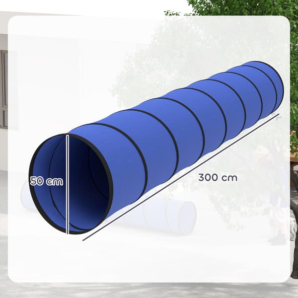 Koiran agilitytunneli, 300 cm, Oxford-kangas, ankkureilla