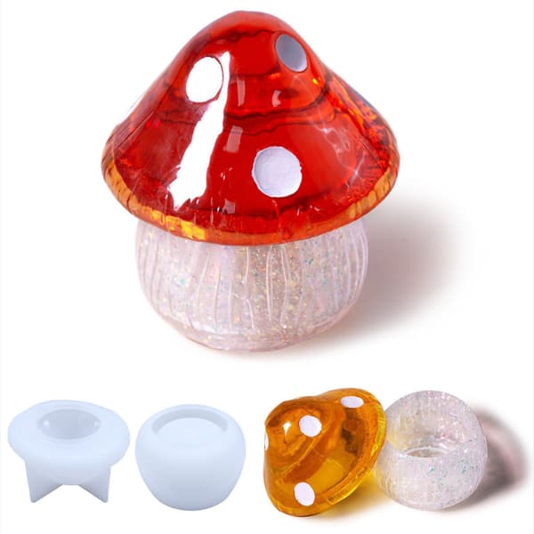 Silikonform for DIY Krystalldråpelimform Soppoppbevaringsboks