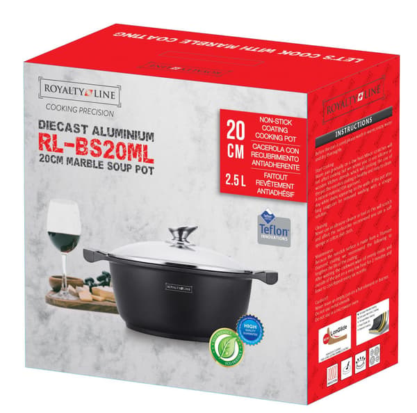 Royalty Line RL-BS20M: Marmorbelagt koge- og grydegryde - 20 cm