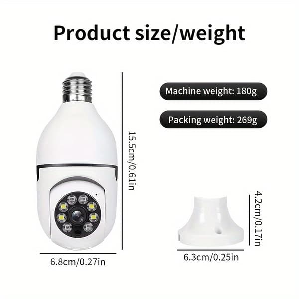 2.4GHz WiFi Full HD E27 Glödlampa Säkerhetskamera med Auto-spårning Tvåvägs Audio 1080P