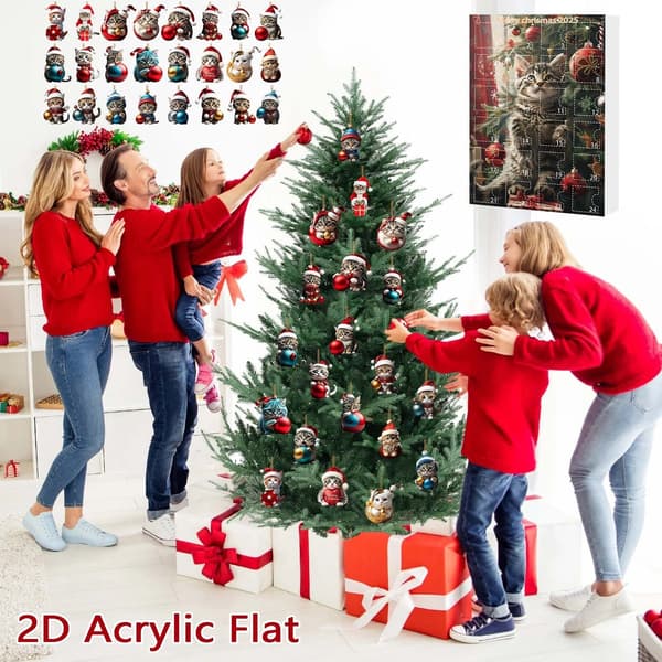 Adventskalender, 2D Akryl Katteanheng, for Katteelskere, Stil B