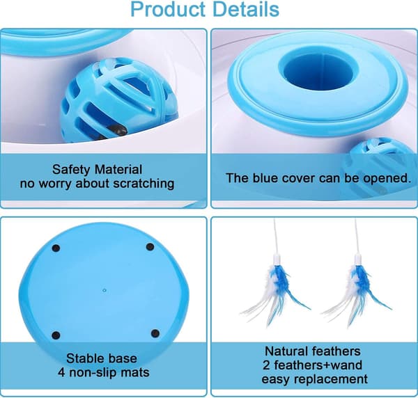 Interactive Indoor Cat Toy with Electric 360° Rotating Feather and