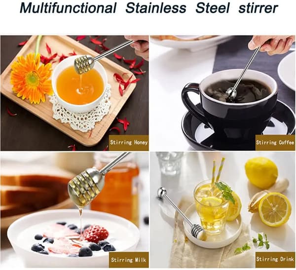 Honning og sirup spand server honningske 304 rustfrit stål stang til honningkrukke beholder
